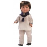 Jacob Comunión Marinero pelo moreno, mecanismo y vela - 45cm