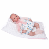 Muñeca con peso Lola – 46 cm con conjunto rosa y manta