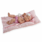 Newborn baby girl, pink panties and cushion - 25cm