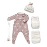 Ropa reborn pelele rosa con lunares blancos - 46 cm