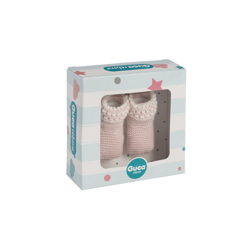 Rosa Woll Socke mit weißem... 2
