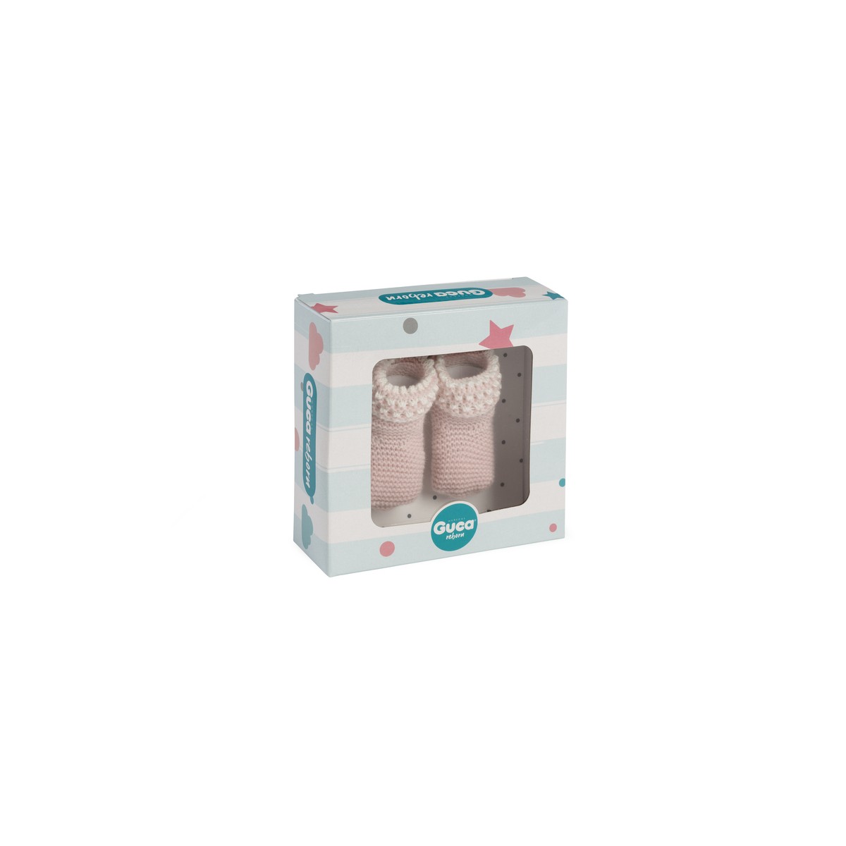 Pink Wool Sock with White Openwork...