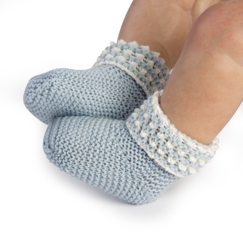 Puppe Blau Socke mit weißem...
