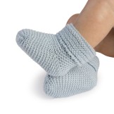 Calcetín de lana azul para bebe reborn - 46cm