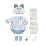 Ropa reborn camisa azul, braguita, gorro y calcetines - 38cm