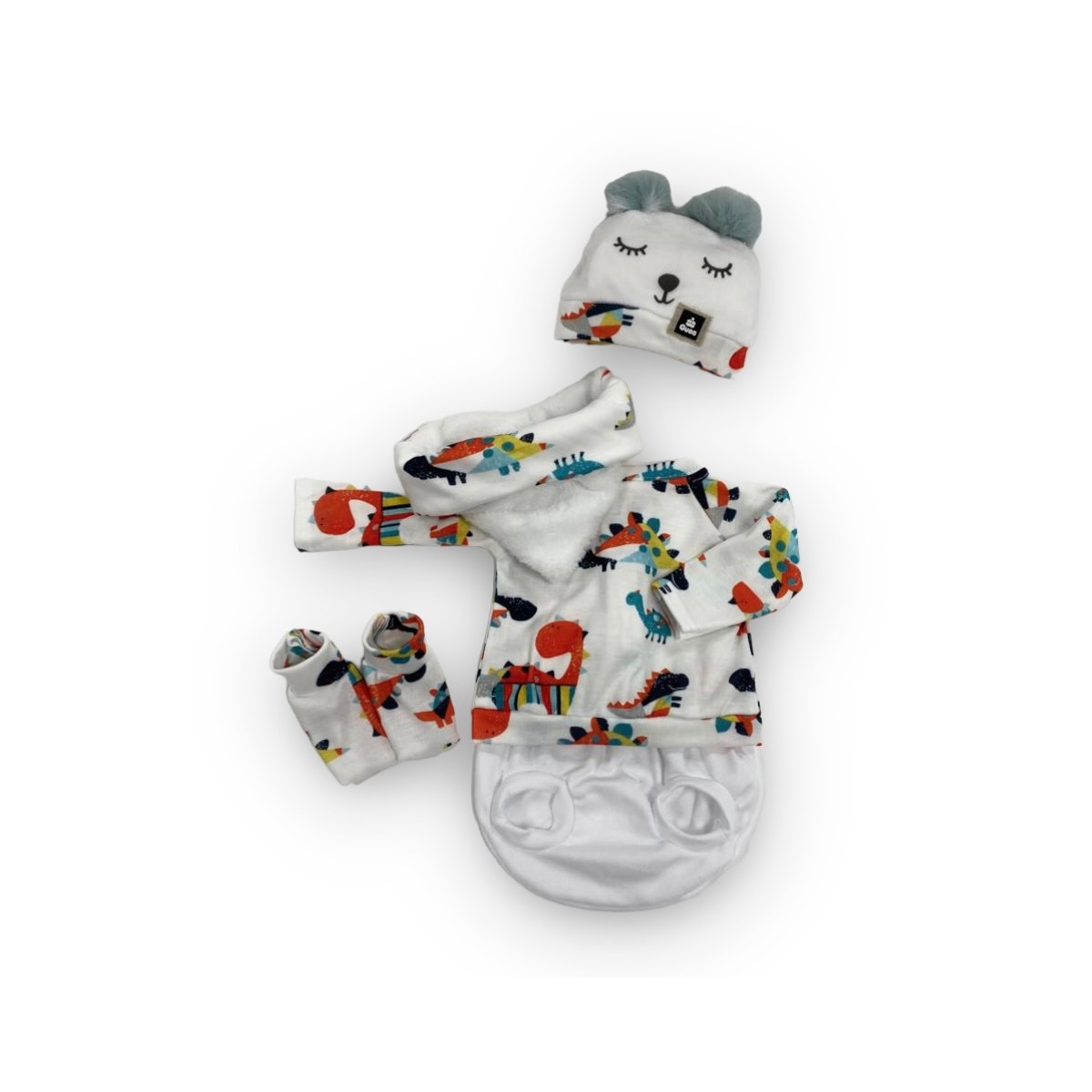White Dinosaur Outfit - 46 cm