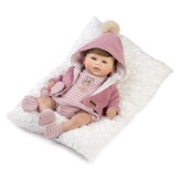 Reborn Ester, pelele y chaqueta con capucha rosa - 46cm