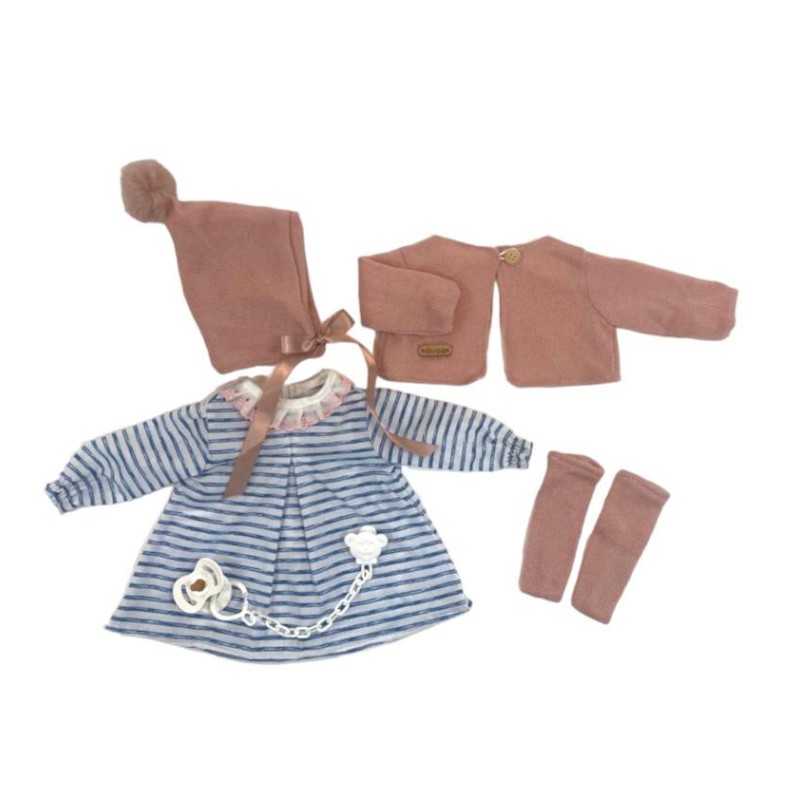 Blau gestreift Kleid Outfit... 2