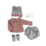 REBORN CLOTHING PINK JERSEY, PANTIES, HAT AND SOCKS. 46CM
