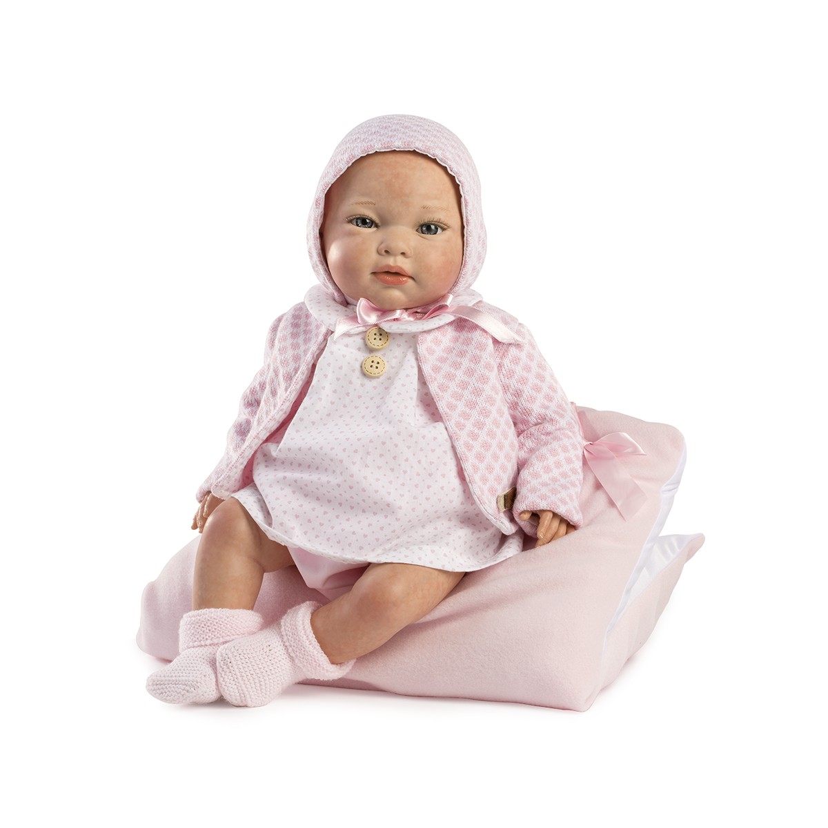 Puppe Reborn Bianca, Rosa Kleid und...