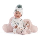 Recién nacida Cintia, camiseta blanca y pantalón rosa - 46cm