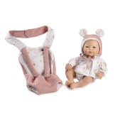 Reborn prematuro Camila, camisa, pantalón y porta-bebé - 38cm