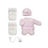 Ropa reborn camiseta, pantalón y gorro rosa - 38cm