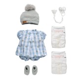 Ropa, vestido, bombacho y gorro Reborn - 38cm