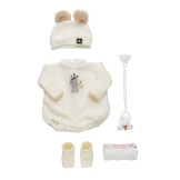 Ropa reborn, pelele y gorrito de lana beig - 46cm