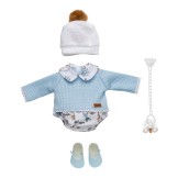 Ropa reborn, jersey azul, pololo y gorrito - 46cm