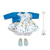 Ropa reborn, vestido de flores, pololo y chaqueta - 46cm