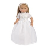 María Comunión, rubia, vestido largo blanco y diadema - 50cm