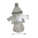 Ropa reborn, camisa, pololo y chaqueta con capucha - 46cm