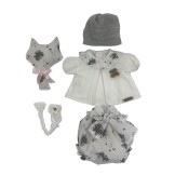 Conjunto para Reborn de 46 cm – Camiseta, pololo estampado, gorro y dudu estampado