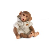 Mono Reborn cuerpo de tela, pijama gris con pelo - 32cm