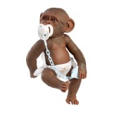 Mono Reborn 32 cm – Cuerpo de vinilo con braguita blanca y azul