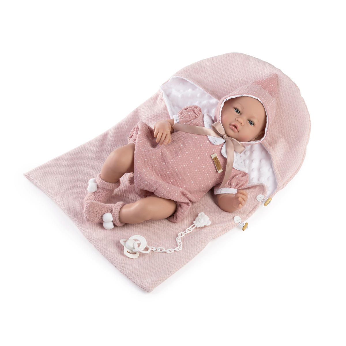 Puppe Cloe, Rosa Strampler, Häubchen,...