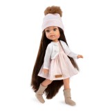 Muñeca Penélope Moscú – 33 cm con pelo moreno, vestido y chaqueta