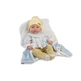 Muñeco Oscar, camisa de flores, manta, polaina y gorro -38cm