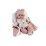 Muñeca con peso Nerea, jersey, polaina y manta - 42cm