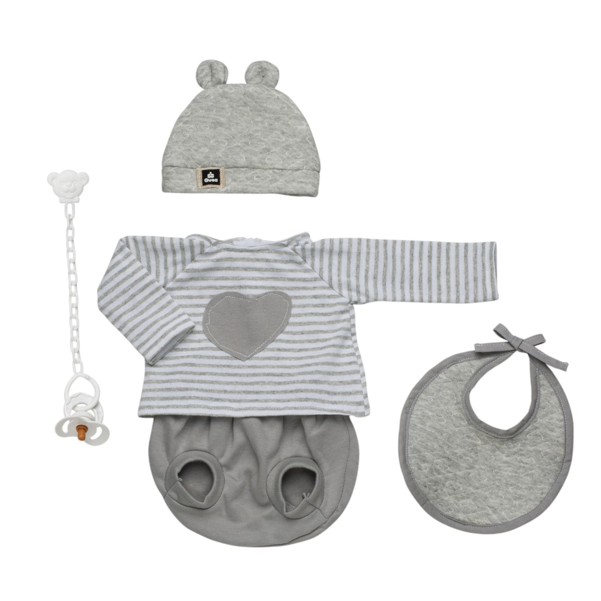 Ropa reborn talla 46cm - pelele gris,...